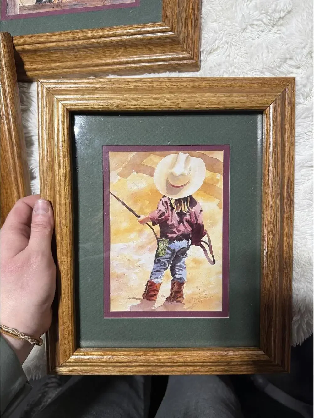 Set of 3 Framed Vintage Western Cowboy Gallery Wall Prints - Picture 2 of 5